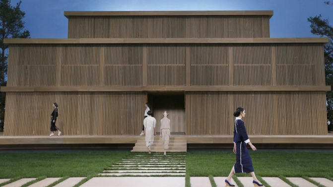 Models present creations by German designer Lagerfeld as part of his Haute Couture Spring/Summer 2016 collection for fashion house Chanel at the Grand Palais in Paris