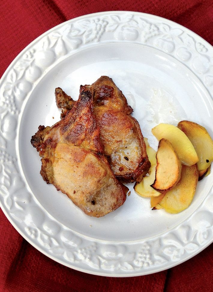 Costeletas com maçã