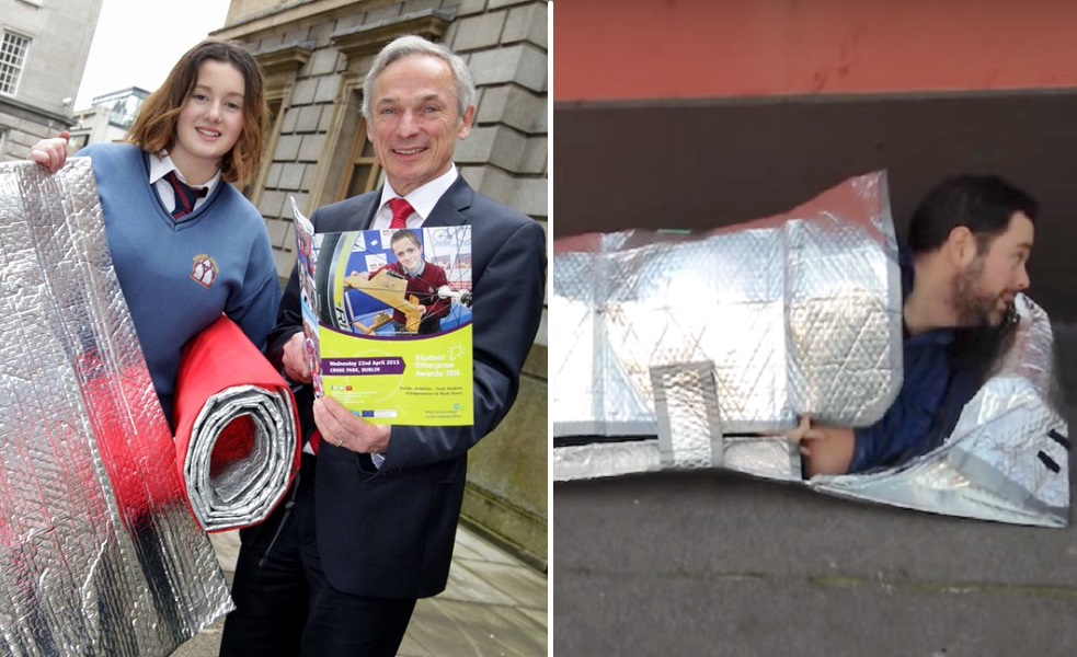 Adolescente cria saco-cama à prova de água e fogo para os sem abrigo