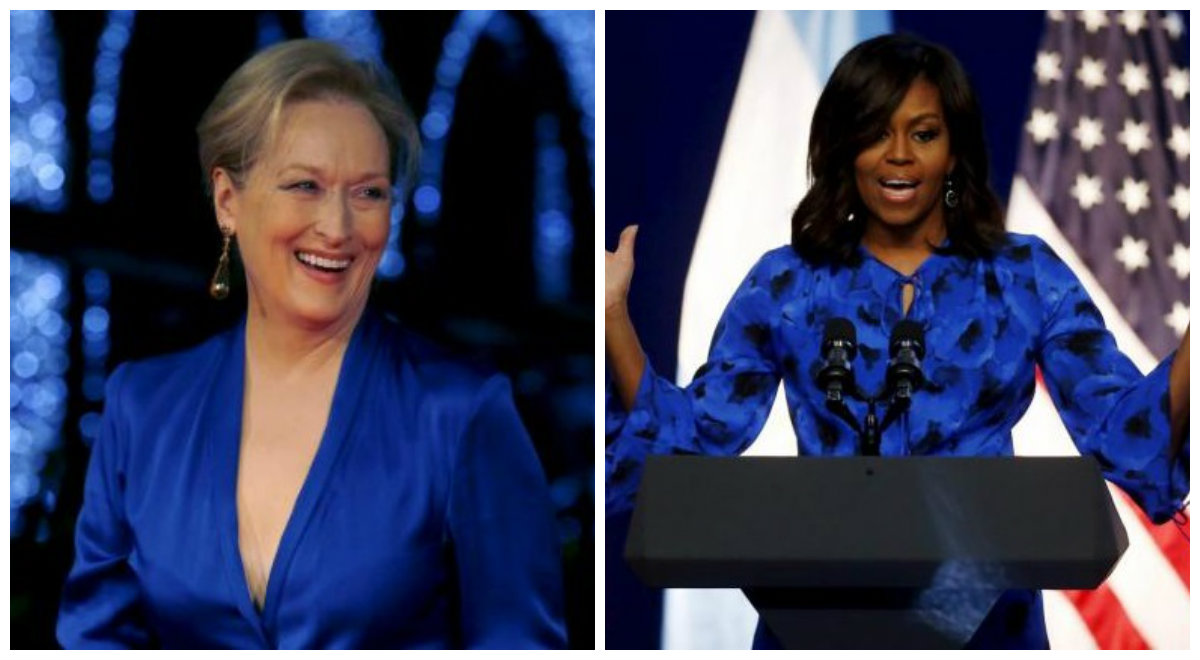 Meryl Streep, de 66 anos, e Michelle Obama, de 52