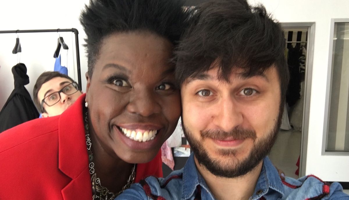 Leslie Jones e Christian Siriano numa imagem divulgada pelo estilista nas redes sociais