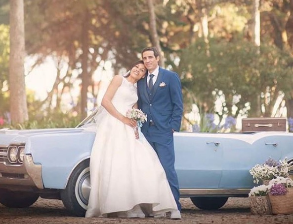 Naide Gomes ao lado do marido, Pedro Oliveira