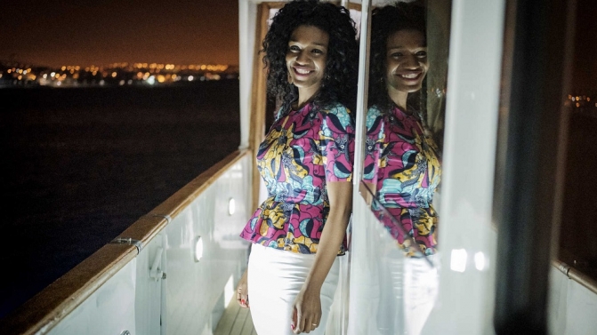 Desfile da estilista Roselyn Silva num iate