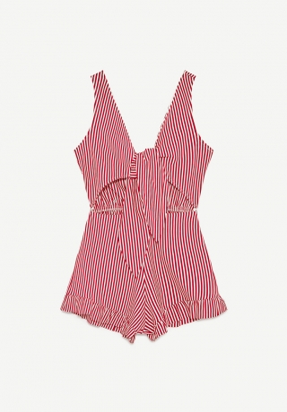 Macacão curto riscas, Zara, €15,95