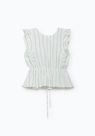 Camisa riscas e folhos, Lefties, €10