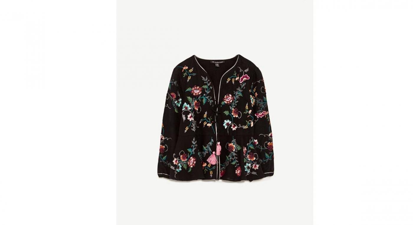 Casaco bordado floral, Zara, €49,95