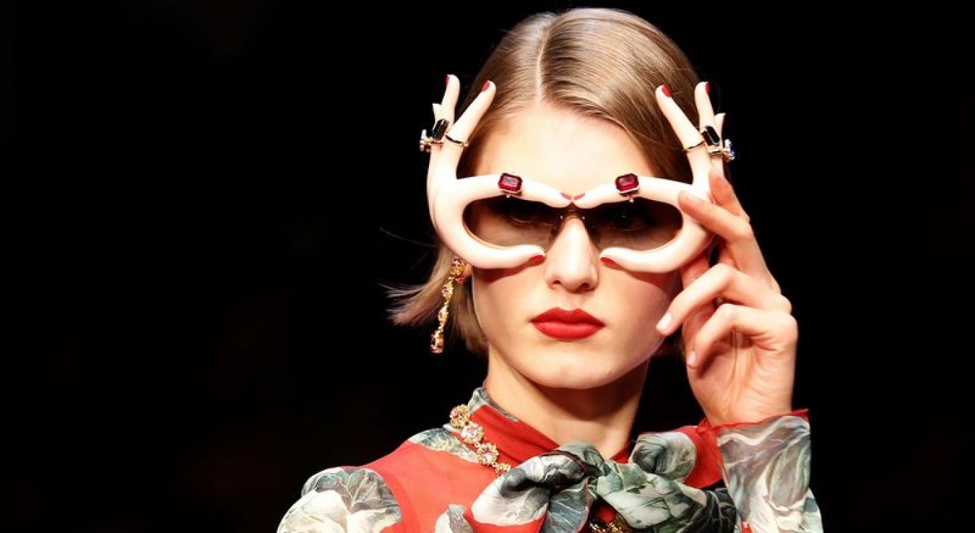 A model displays a creation from the Dolce&Gabbana Spring/Summer 2018 show at the Milan Fashion Week in Milan