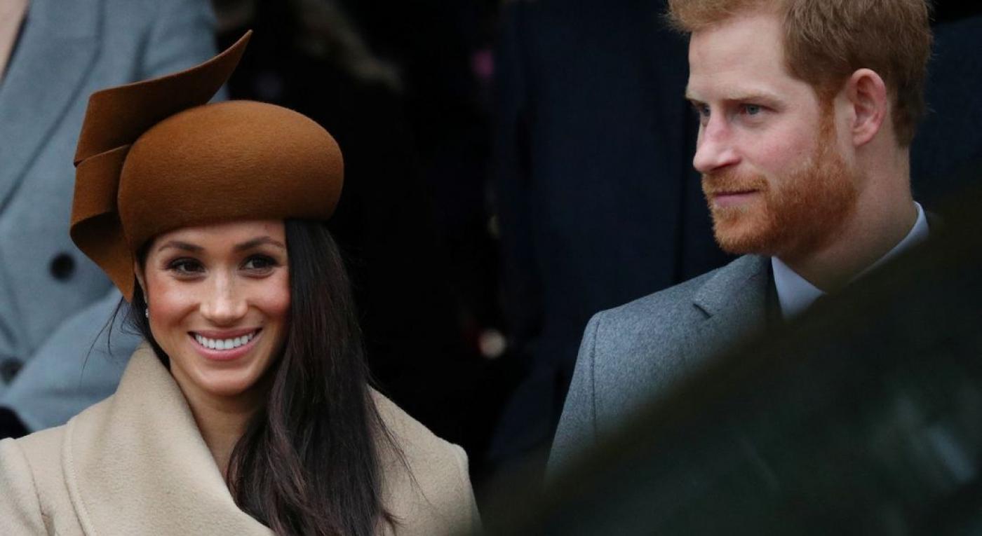 Britain’s Prince Harry and his fiancee Meghan Markle leave St Mary Magdalene’s church after the Royal Family’s Christmas Day service on the Sandringham estate in eastern England