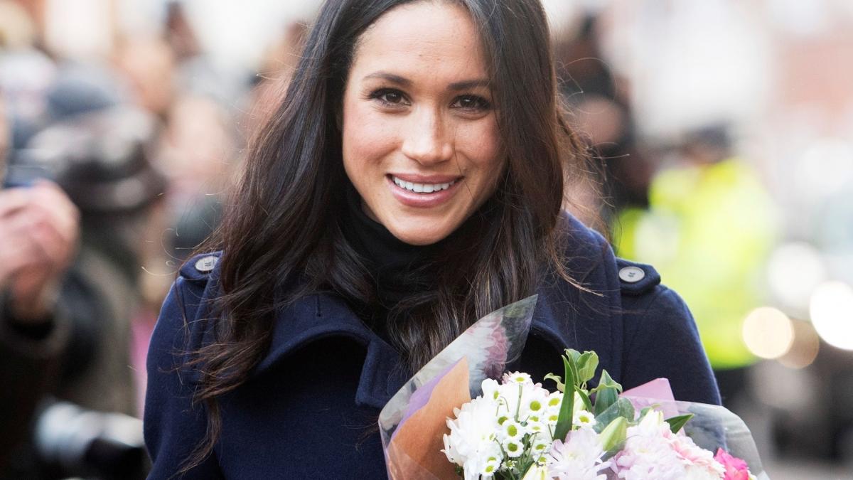 Meghan Markle arrives at an event she is attending with her fiancee Britain’s Prince Harry in Nottingham