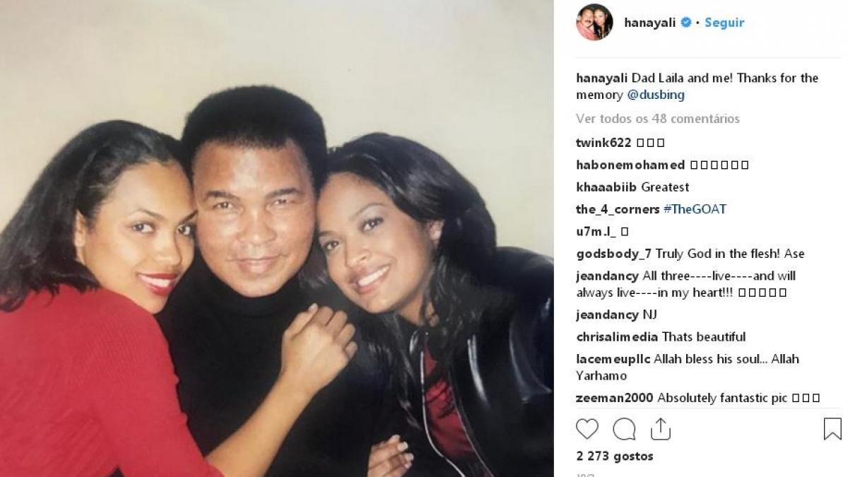 hana ali com o pai e a irmã