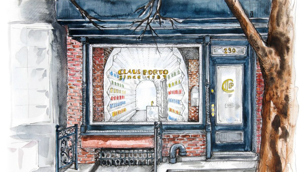 AguarelaFachadaLojaClausPortoNY-AnneMargreetHoning