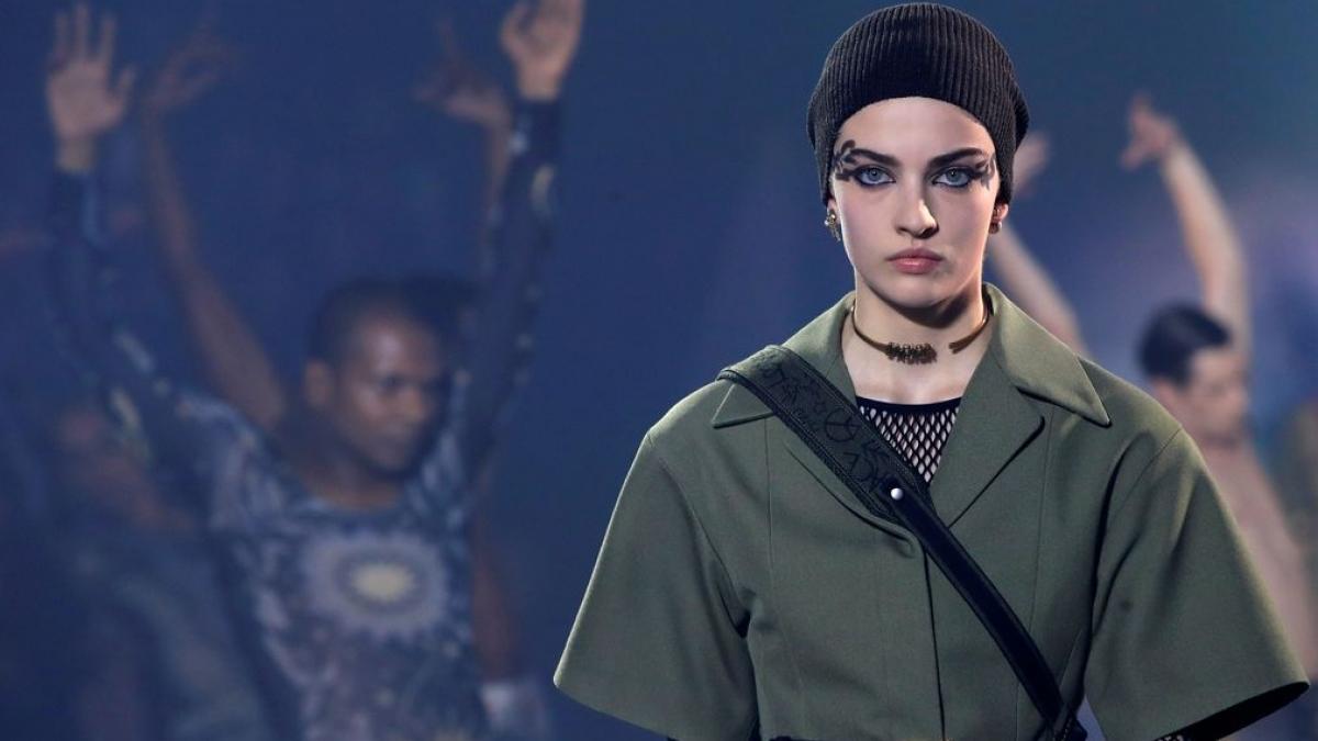 A model presents a creation by designer Maria Grazia Chiuri as part of her Spring/Summer 2019 women’s ready-to-wear collection show for fashion house Dior during Fashion Week in Paris