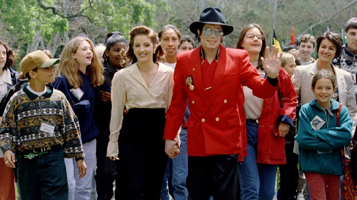 Michael Jackson and wife Lisa Marie Presley-Jackson welcome 46 children from 17 countries April 18 a..