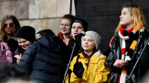 A criadora do movimento de Greve pelo Clima, a adolescente sueca de 16 anos Greta Thunberg [Fotografia: Reuters]