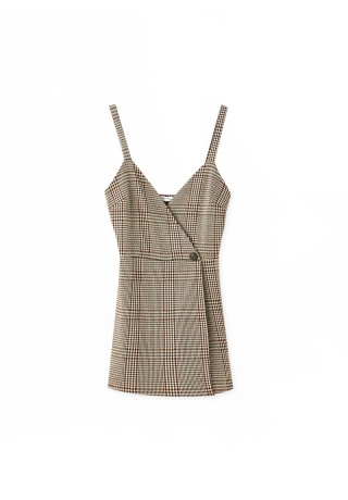 Vestido-curto-aos-quadrados-com-fecho-tipo-p+íreo,Pull&Bear,-Ôé¼17.99