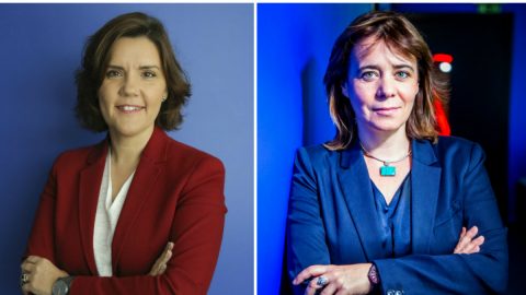 Assunção Cristas, presidente do CDS-PP, e Catarina Martins, coordenadora do Bloco de Esquerda