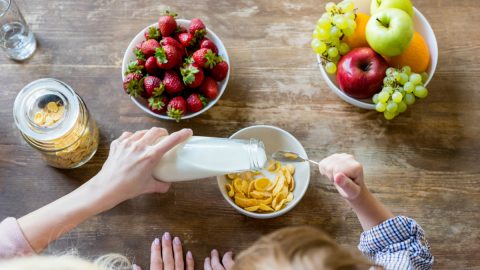 crianças pequeno almço fruta ordem Nutricionistas