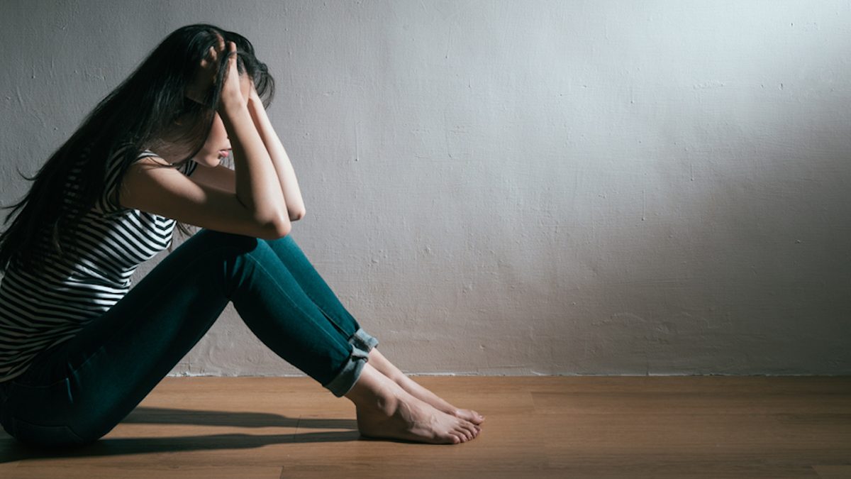 girl having trouble and getting depression illness