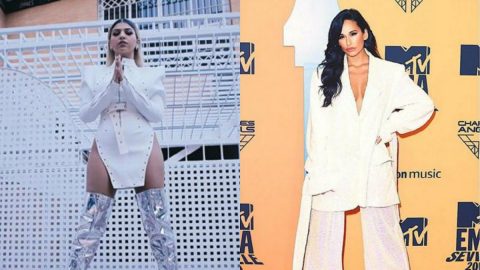 Bárbara Bandeira e Rita Pereira nos prémios MTV, a 3 de novembro [Fotografia: Montagem/Instagram]