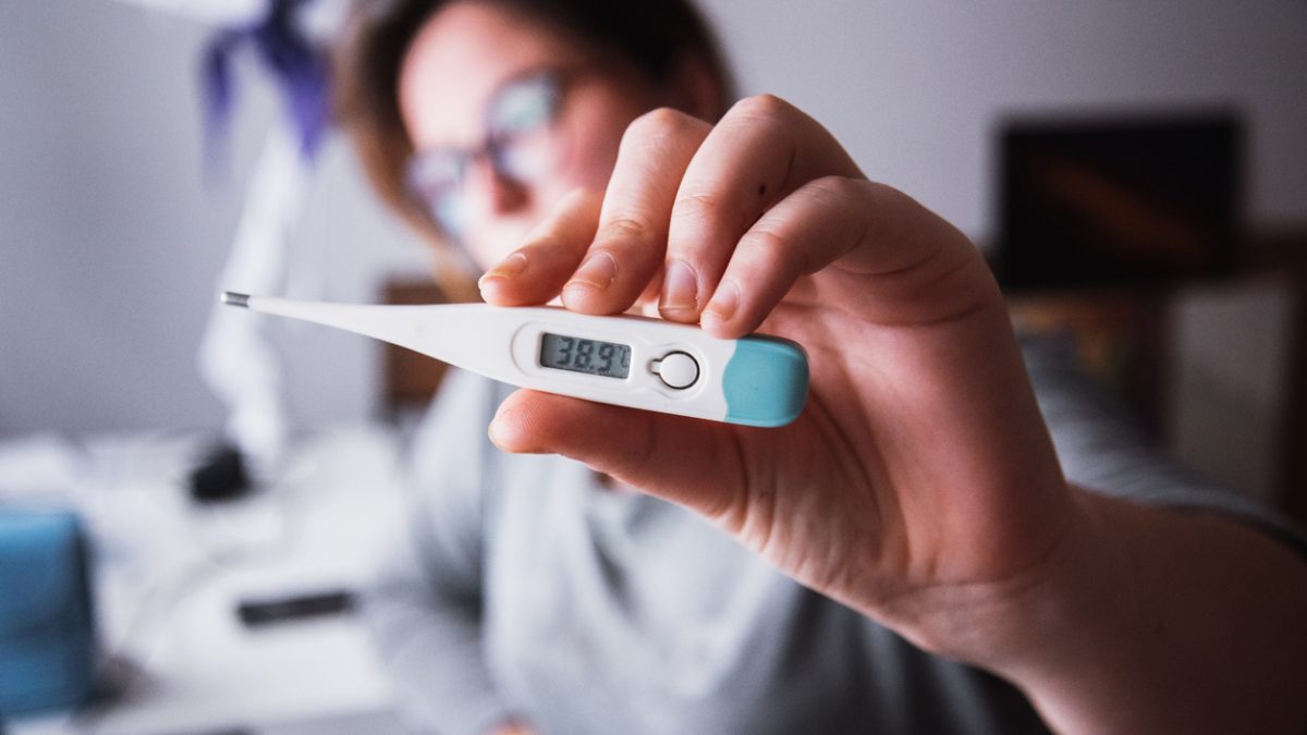 Thermometer showing high fever