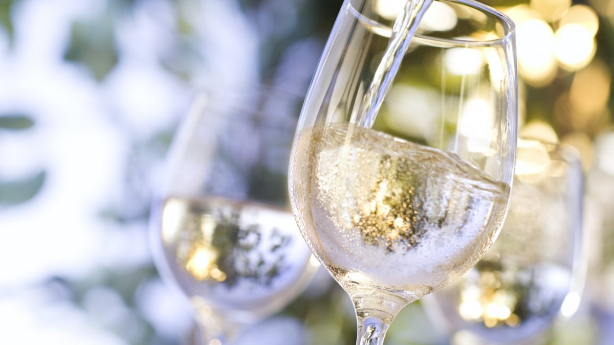 Wine being poured into glass