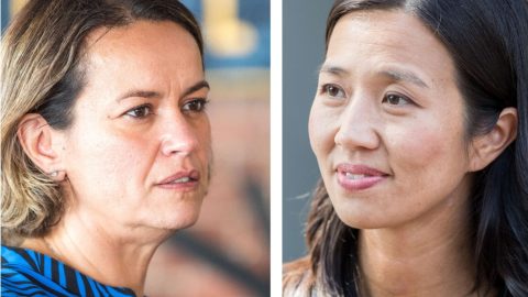 Annissa Essaibi George e Michelle Wu [Fotografias: Getty Images]