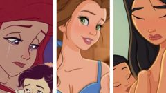 princesas disney pos-parto ilustrações