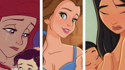 princesas disney pos-parto ilustrações
