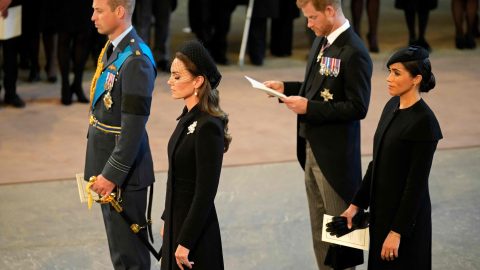 Príncipes de Gales, William e Kate, e os Duqus de Sussex, Harry e Meghan, em Westminster