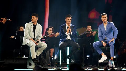 Gala dos Sonhos em homenagem a Sara Carreira. O evento teve a participação da família Carreira entre muitos outros artistas. David, Tony e Michael Carreira [Fotografia: Rita Chantre / Global Imagens]