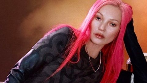 Kate Moss Cabelo rosa Marc Jacobs aposta