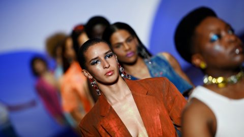 Desfile de Luis Borges para a Call Me Gorgeous na moda Lisboa outono/inverno 2022/23 [Fotografia: Rita Chantre / Global Imagens]