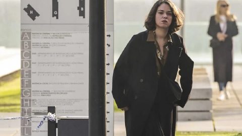 Renata Cambra naprimeira sessão do julgamento de Mário Machado, de 47 anos, e de Ricardo Pais, de 43, por um crime de incitamento ao ódio e à violência violar mulheres de esquerda