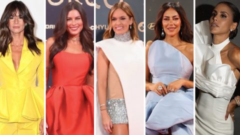 Cláudia Vieira, Carolina Loureiro, Diana Chaves, Sofia Ribeiro e Carolina Patrocínio nos Globos de Ouro de 2024 [Fotografia: Montagem Divulgação SIC/ Instagram]