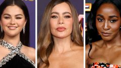 Selena Gomez, Sofia Vergara e Ayo Edebiri na noite dos Emmy produtos [Fotografia: Montagem AFP]