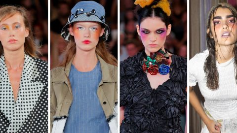 Maquilhagem proposta por Luis Carvalho, Duarte Hajime, Valentim Quaresma e Constança Entrudo para primavera/verão 2025, na ModaLisboa carregar cores fortes contraste