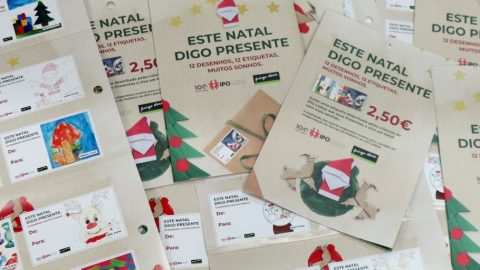 etiquetas IPO crianças Natal solidariedade venda donativos