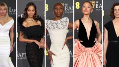Pamela Anderson, Zoe Saldana, Cynthia Erivo, Ariana Grande e Fernanda Torres nos prémios BAFTA 2025 [Fotografia: EPA/ANDY RAIN]