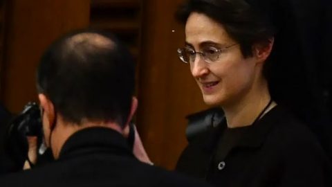 Raffaella Petrini com Papa Francisco